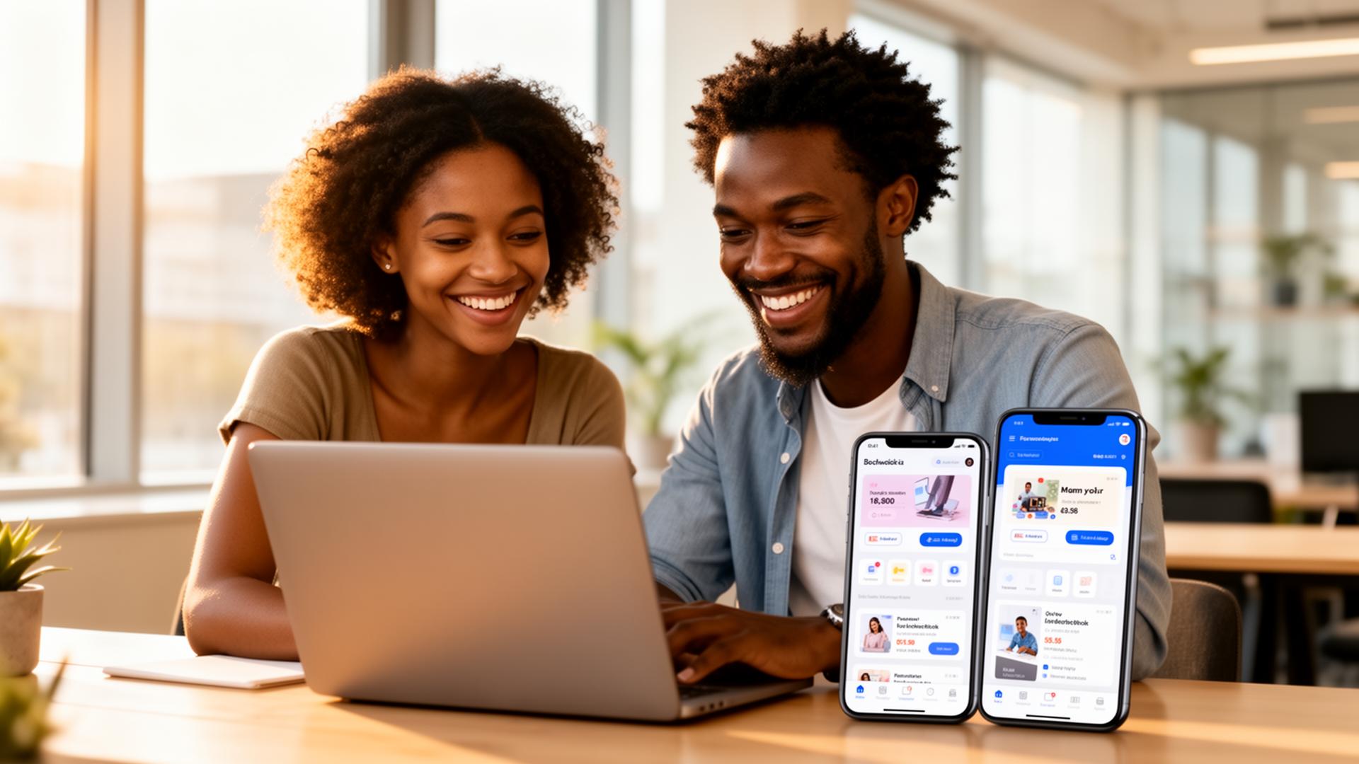 Creators running Advora ad campaigns from a laptop and phone